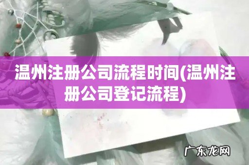 温州注册公司登记流程 温州注册公司流程时间