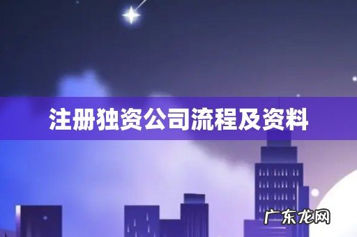 注册独资公司流程及资料