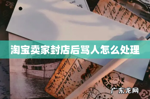 淘宝卖家封店后骂人怎么处理