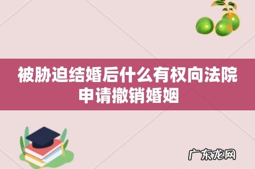 被胁迫结婚后什么有权向法院申请撤销婚姻