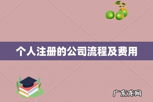 个人注册的公司流程及费用