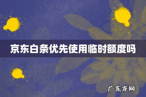 京东白条优先使用临时额度吗