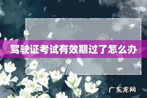 驾驶证考试有效期过了怎么办