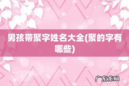 聚的字有哪些 男孩带聚字姓名大全