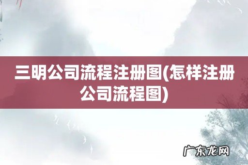 怎样注册公司流程图 三明公司流程注册图
