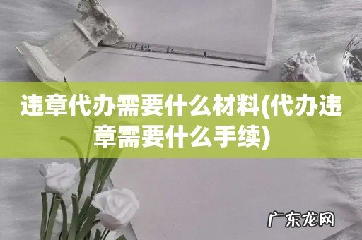 代办违章需要什么手续 违章代办需要什么材料