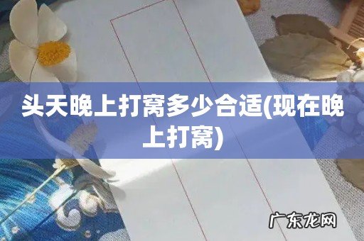 现在晚上打窝 头天晚上打窝多少合适