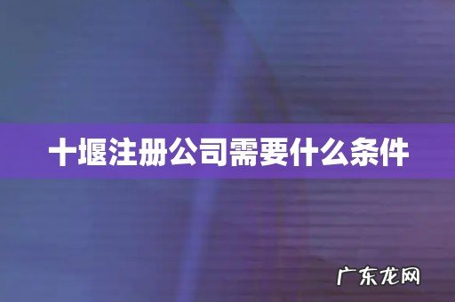 十堰注册公司需要什么条件
