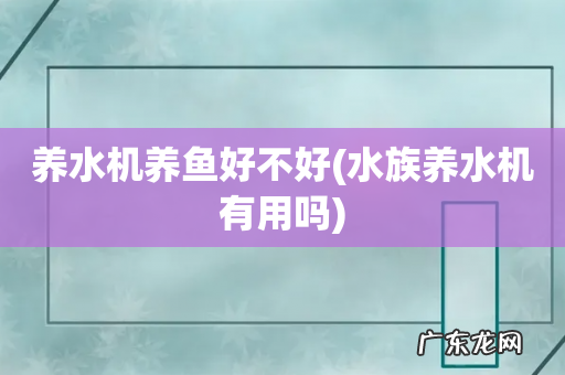 水族养水机有用吗 养水机养鱼好不好