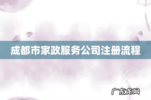 成都市家政服务公司注册流程