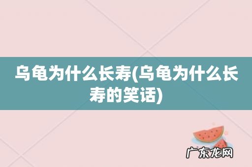 乌龟为什么长寿的笑话 乌龟为什么长寿