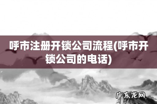 呼市开锁公司的电话 呼市注册开锁公司流程