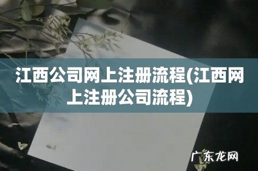 江西网上注册公司流程 江西公司网上注册流程