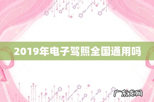 2019年电子驾照全国通用吗