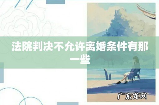 法院判决不允许离婚条件有那一些