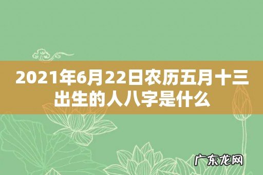 2021年6月22日农历五月十三出生的人八字是什么