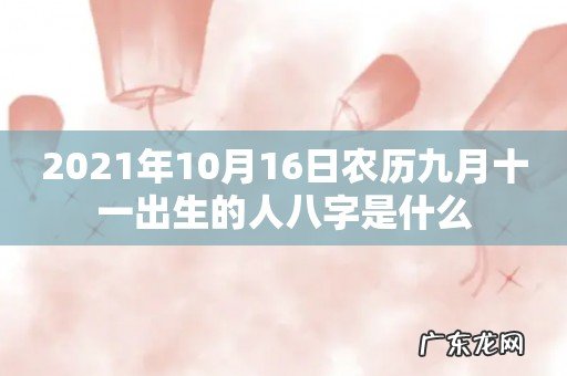 2021年10月16日农历九月十一出生的人八字是什么