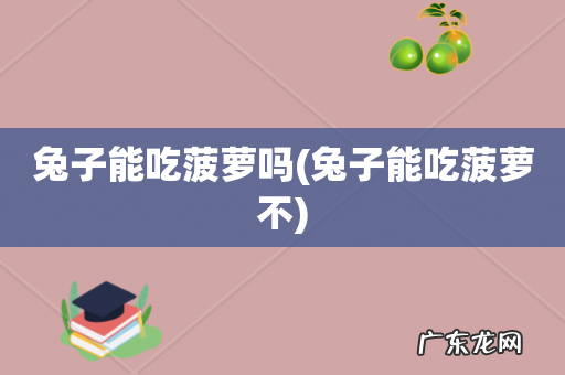 兔子能吃菠萝不 兔子能吃菠萝吗