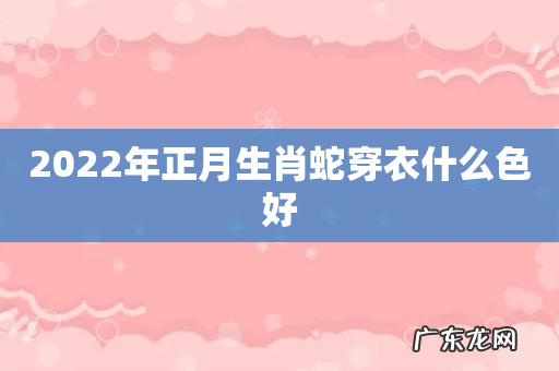 2022年正月生肖蛇穿衣什么色好