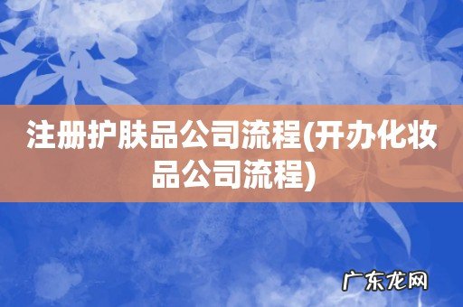 开办化妆品公司流程 注册护肤品公司流程