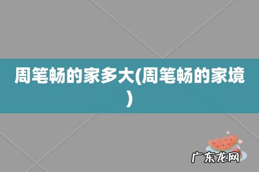 周笔畅的家境 周笔畅的家多大