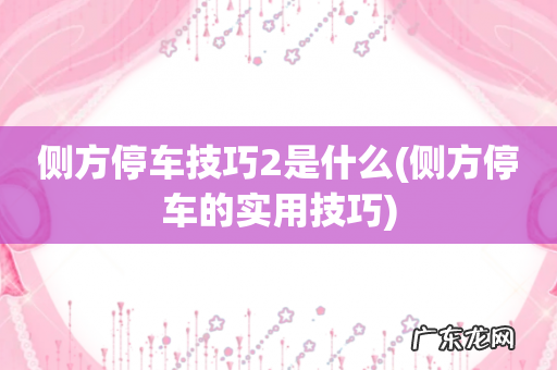 侧方停车的实用技巧 侧方停车技巧2是什么