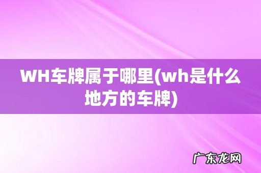 wh是什么地方的车牌 WH车牌属于哪里