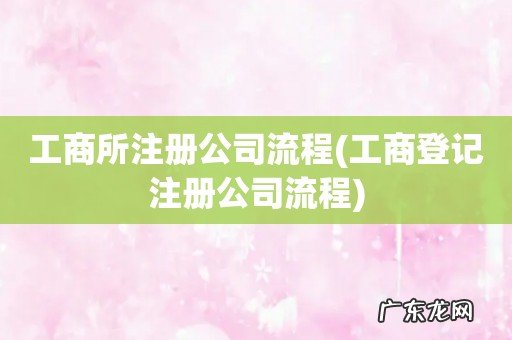 工商登记注册公司流程 工商所注册公司流程