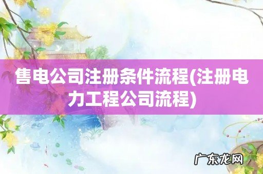 注册电力工程公司流程 售电公司注册条件流程