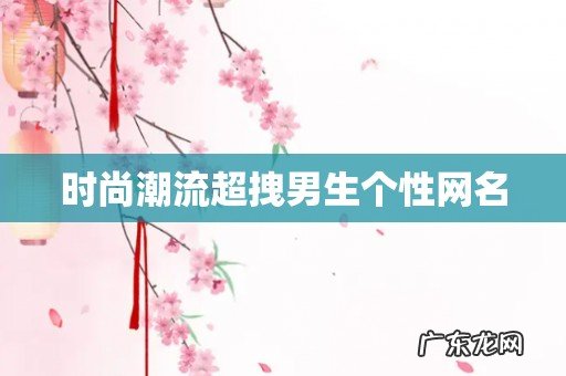 时尚潮流超拽男生个性网名