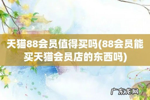 88会员能买天猫会员店的东西吗 天猫88会员值得买吗