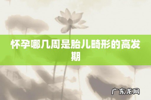 怀孕哪几周是胎儿畸形的高发期