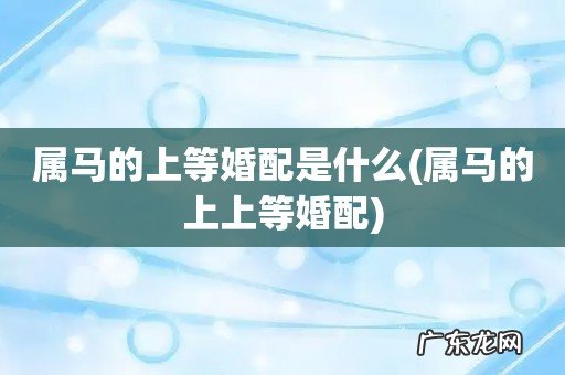 属马的上上等婚配 属马的上等婚配是什么