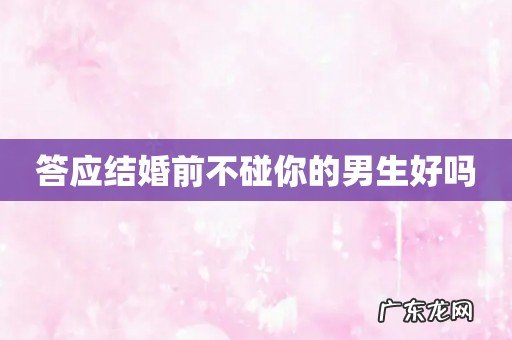 答应结婚前不碰你的男生好吗