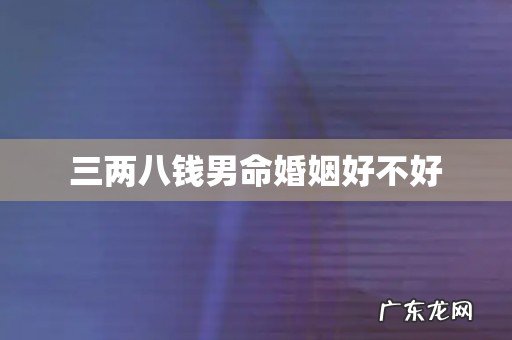 三两八钱男命婚姻好不好