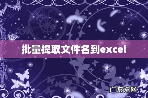 批量提取文件名到excel