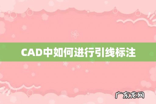 CAD中如何进行引线标注
