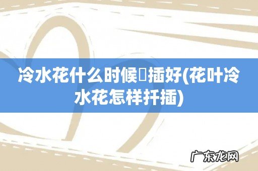 花叶冷水花怎样扦插 冷水花什么时候扞插好