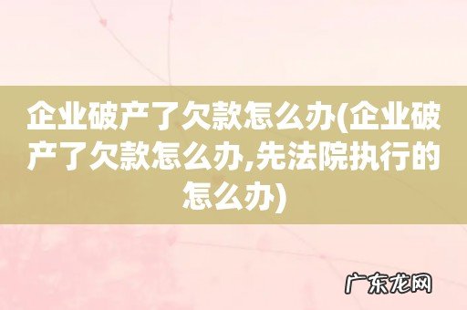 企业破产了欠款怎么办,先法院执行的怎么办 企业破产了欠款怎么办
