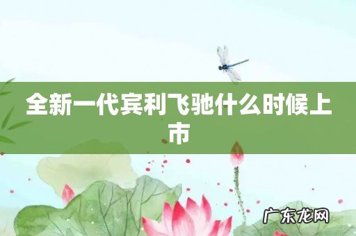 全新一代宾利飞驰什么时候上市
