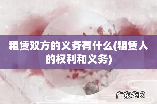 租赁人的权利和义务 租赁双方的义务有什么
