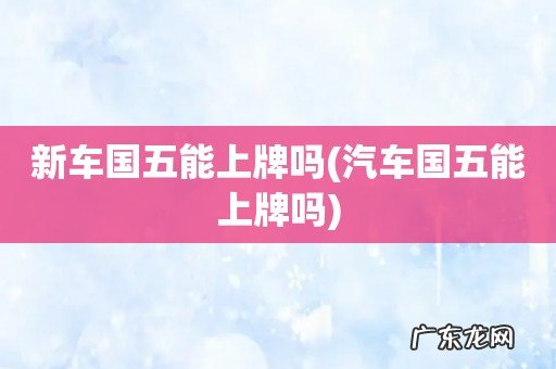 汽车国五能上牌吗 新车国五能上牌吗