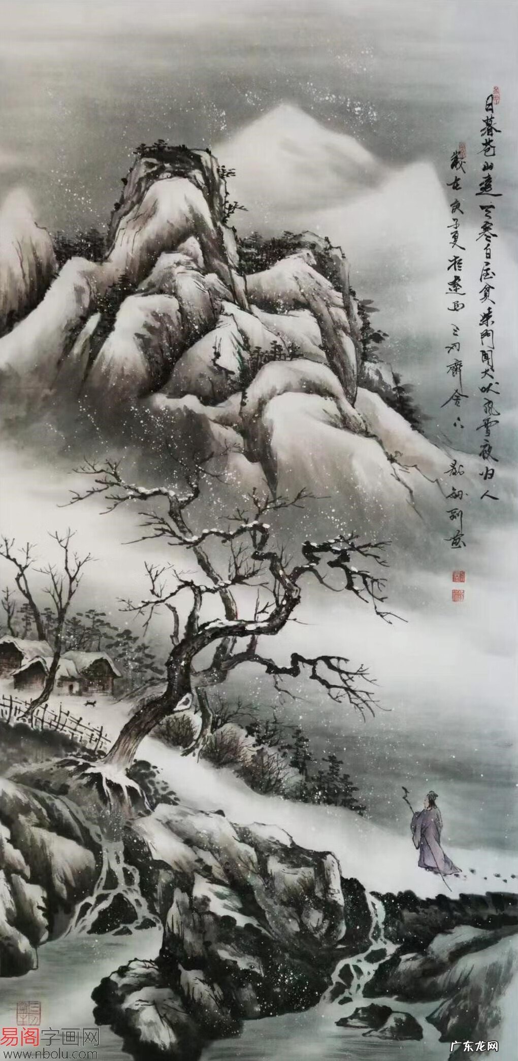 国画山水画竖幅图片大全 竖幅山水画图片大全
