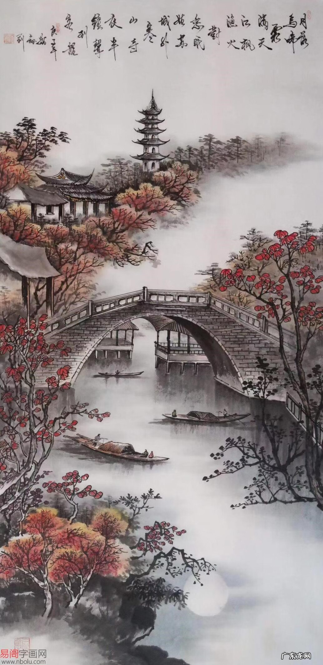 国画山水画竖幅图片大全 竖幅山水画图片大全