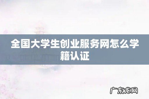 全国大学生创业服务网怎么学籍认证
