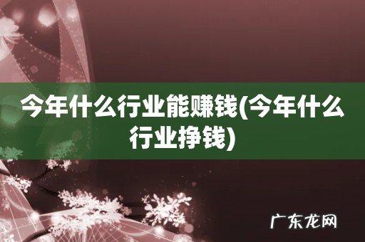 今年什么行业挣钱 今年什么行业能赚钱