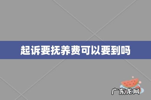 起诉要抚养费可以要到吗