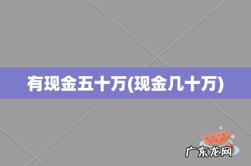 现金几十万 有现金五十万