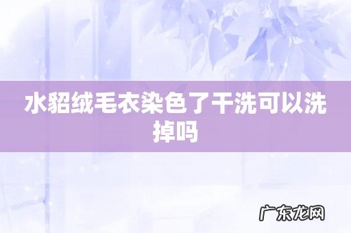 水貂绒毛衣染色了干洗可以洗掉吗