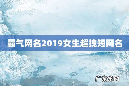霸气网名2019女生超拽短网名